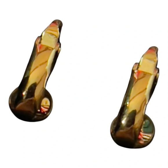 Vintage white opal earrings with rhinestone accents. Clip on dainty - Picture 3 of 8